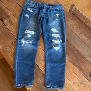 Distressed Blue Jeans